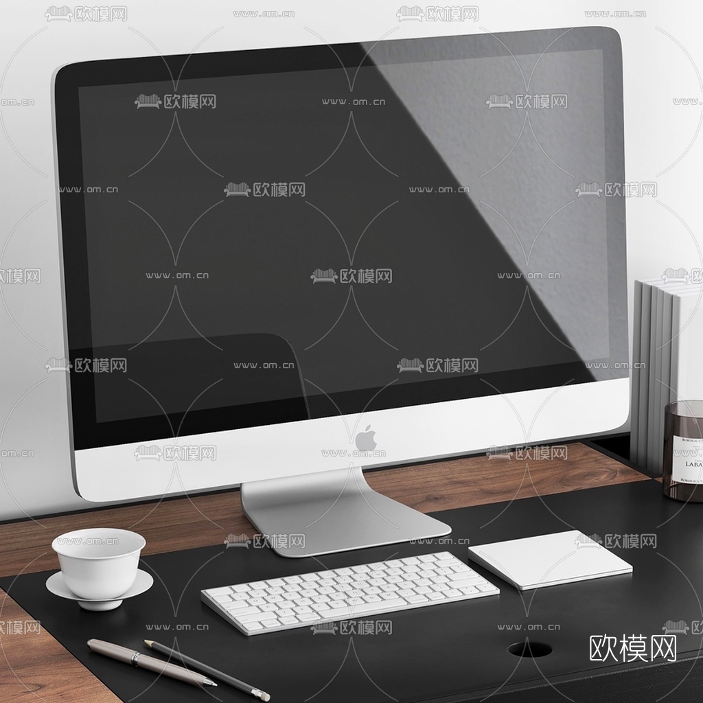 北欧简约书桌椅3d模型下载（渲染图2）