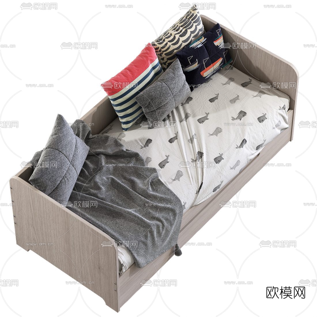 现代布艺沙发床3d模型