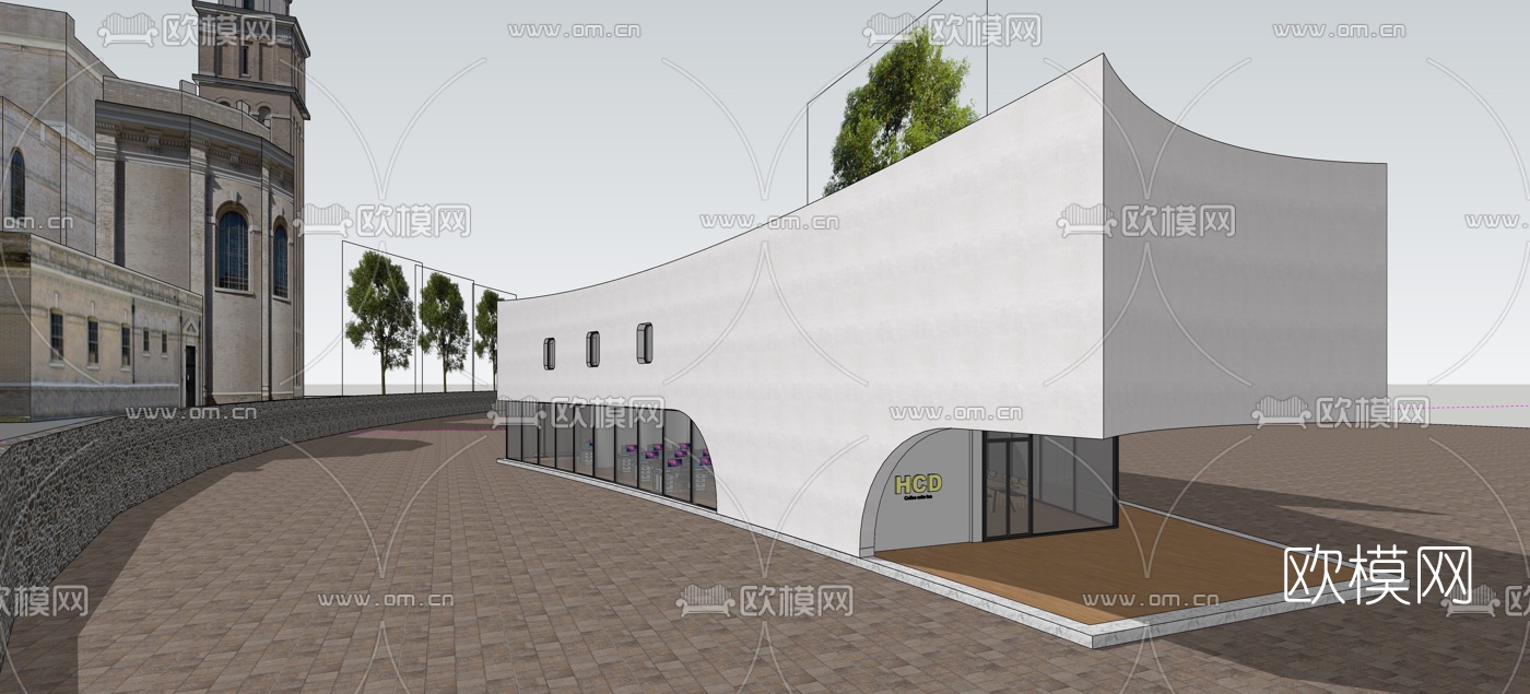 现代咖啡馆su模型下载（渲染图3）