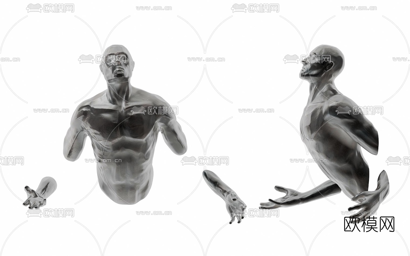 现代人物雕塑摆件3d模型下载