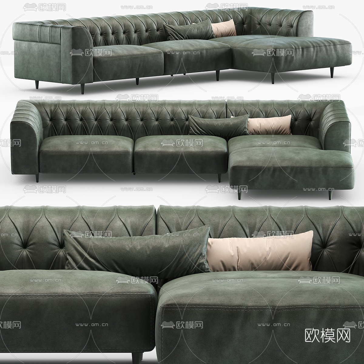 BAXTER 拐角沙发3d模型下载（渲染图1）