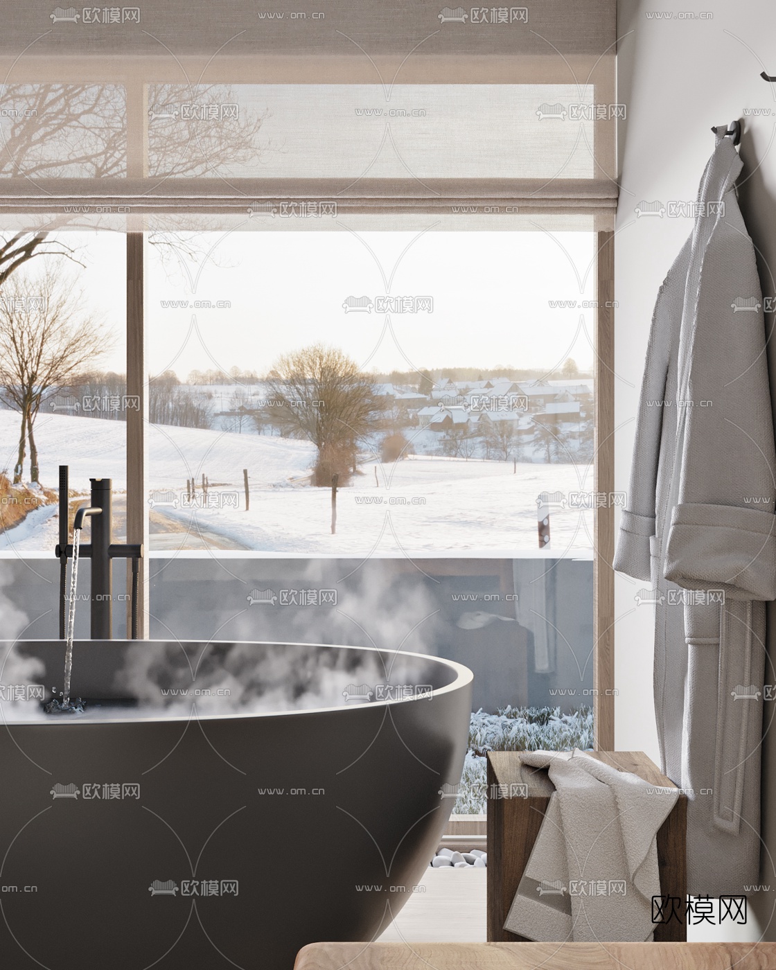 北欧卫生间浴室3d模型下载（渲染图3）