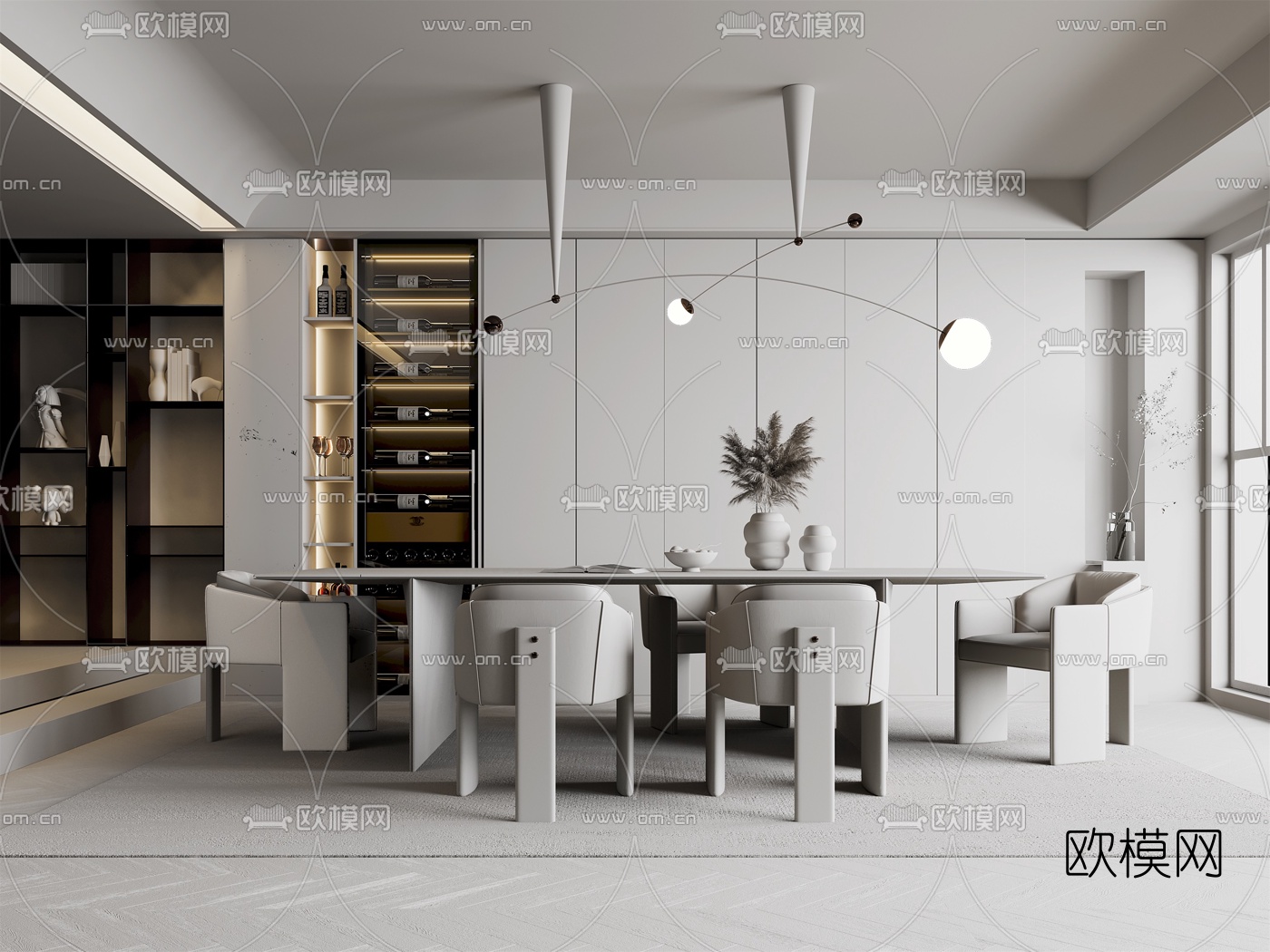 现代餐厅3d模型