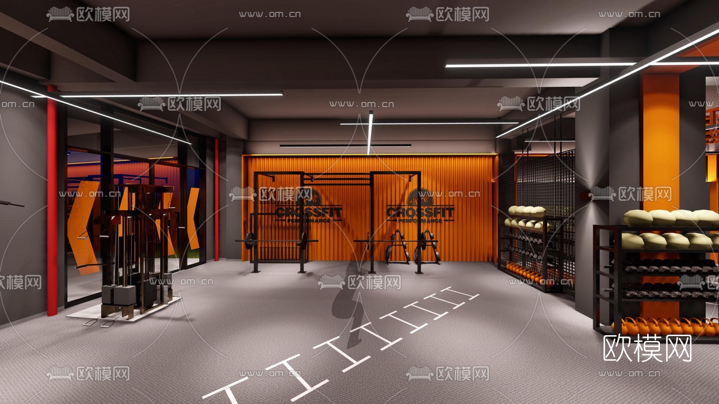 工业风健身房su模型下载（渲染图5）