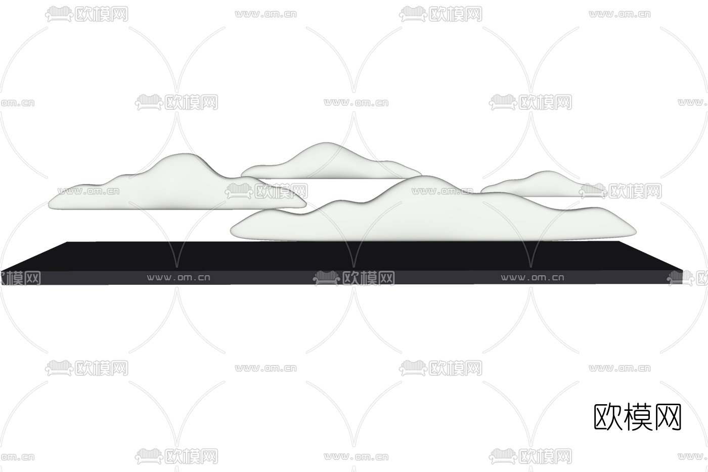 新中式假山摆件免费su模型下载
