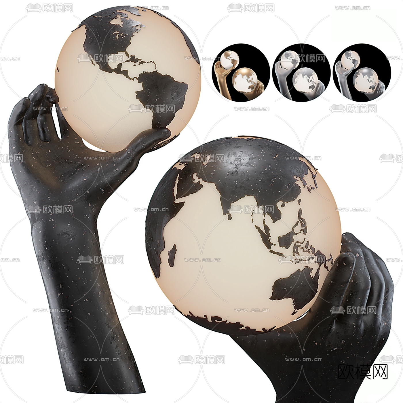 现代创意台灯摆件3d模型下载（渲染图1）