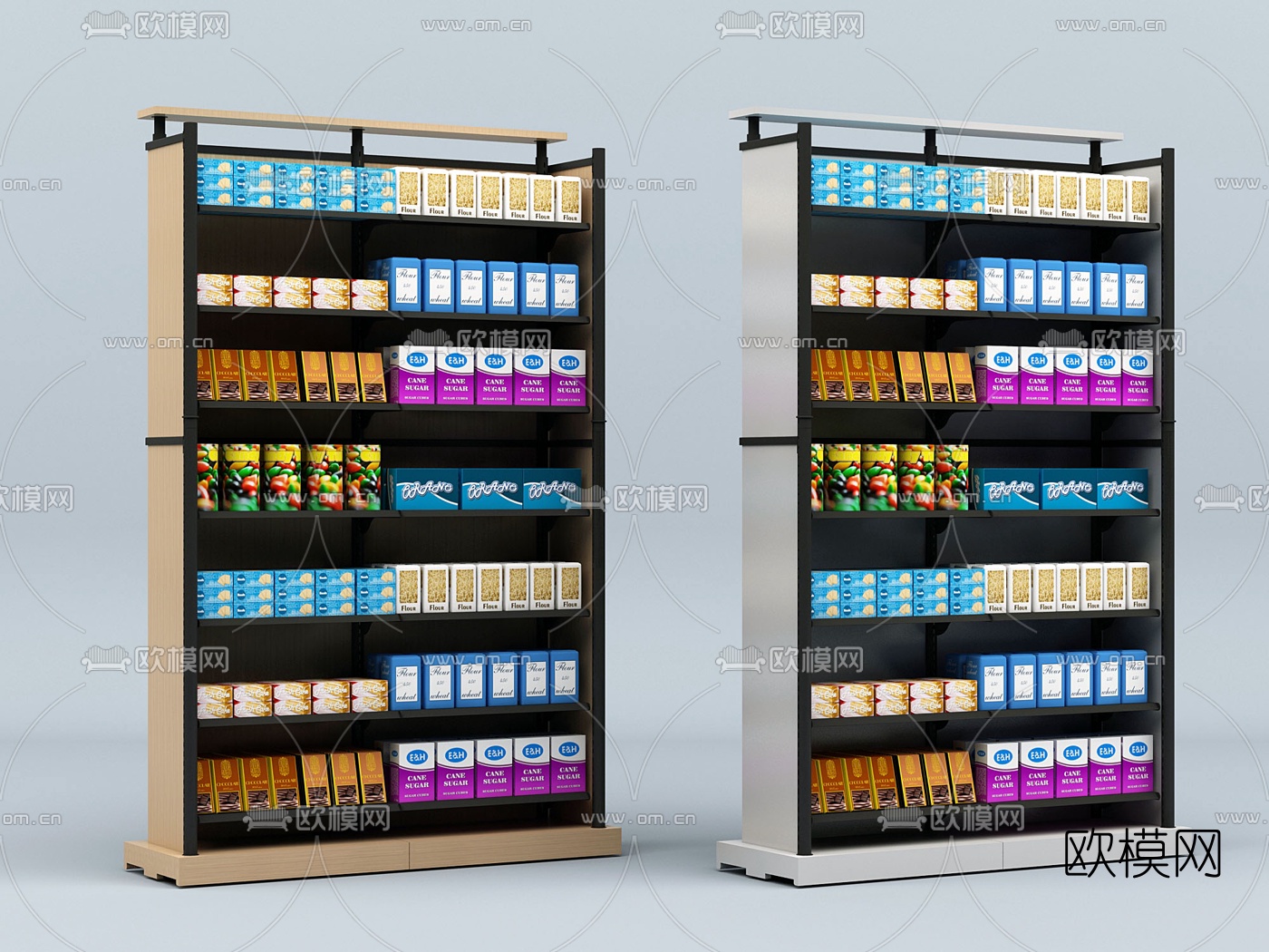 现代超市零食货架3d模型