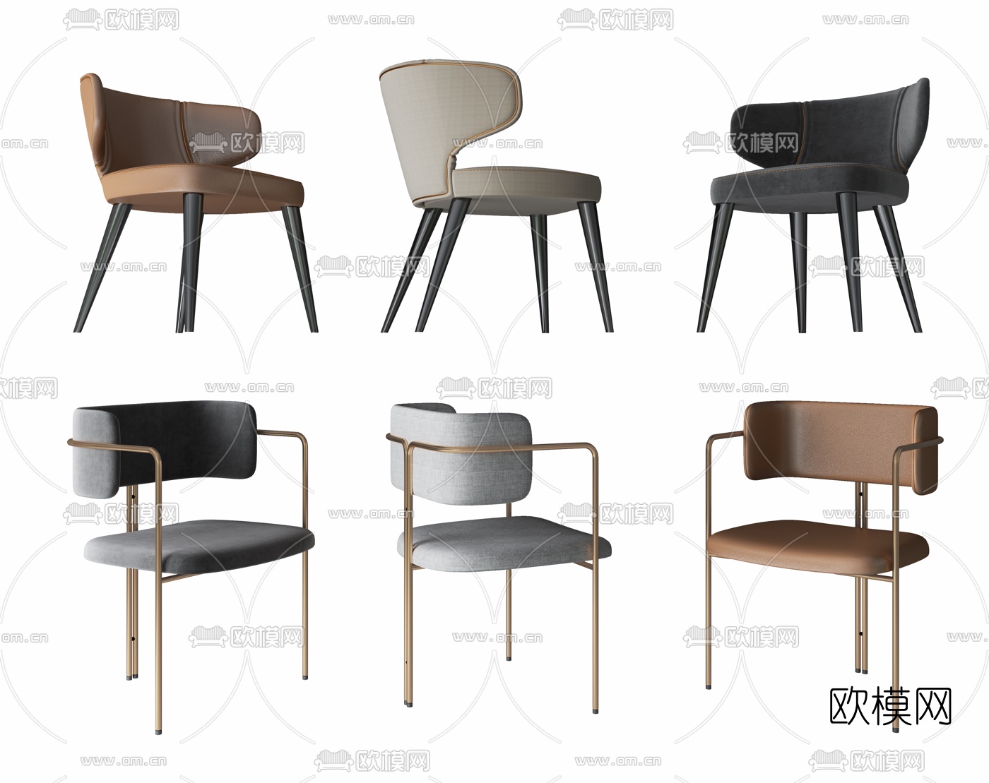 现代布艺单椅3d模型下载（渲染图1）