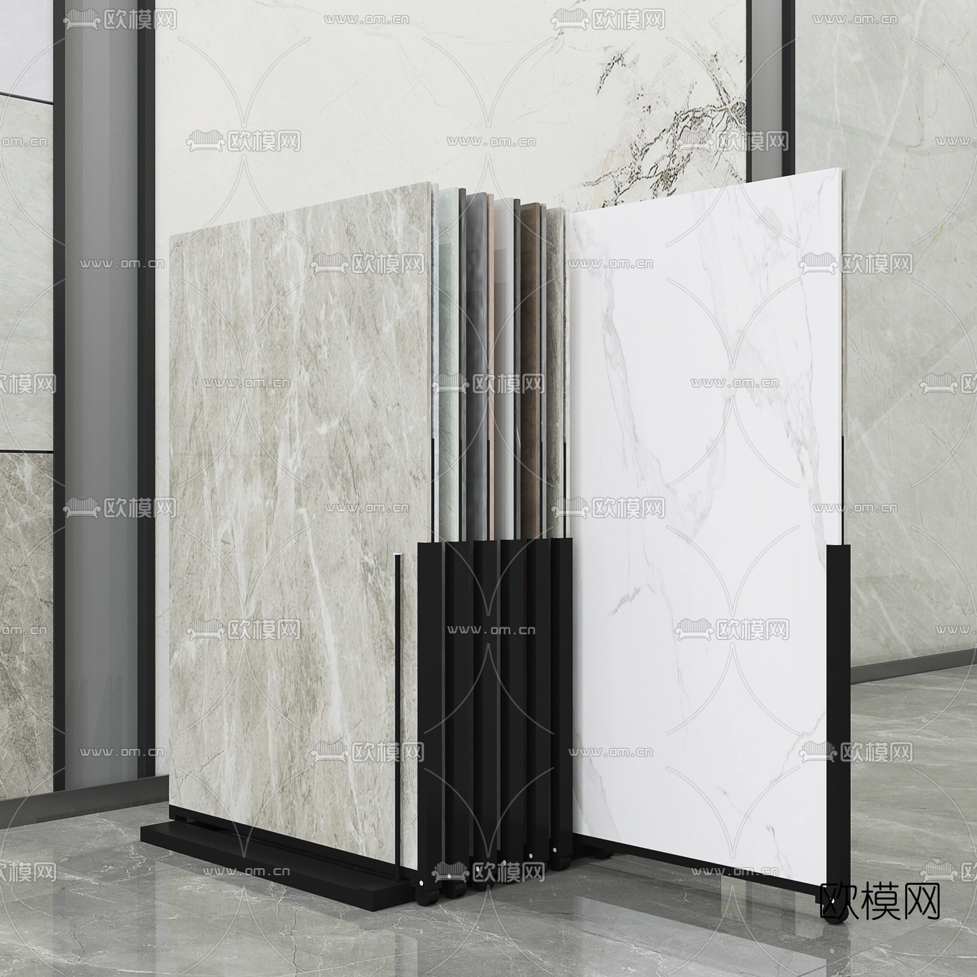现代瓷砖展架3d模型