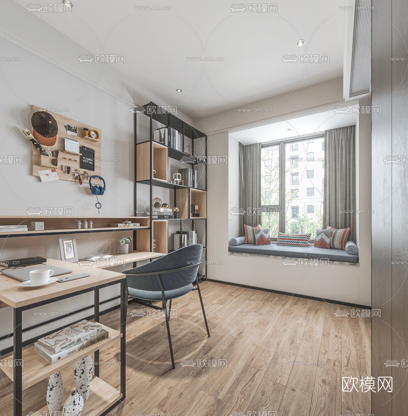 现代书房3d模型