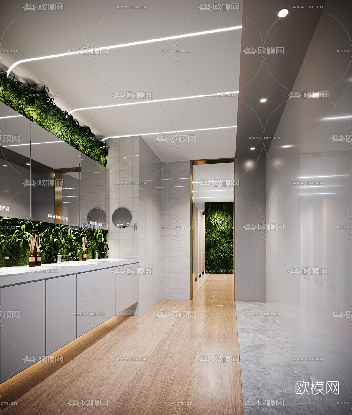 现代公共卫生间3d模型下载