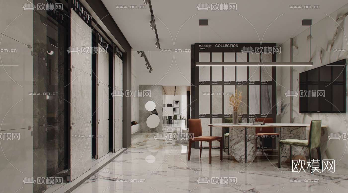 现代瓷砖建材专卖店展厅3d模型