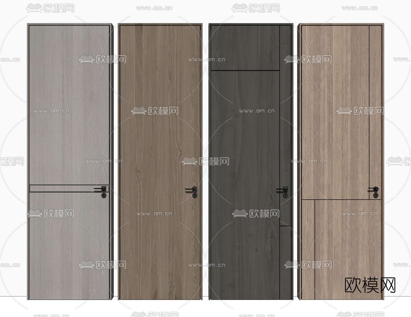 现代极简门su模型下载