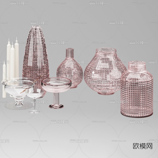 现代玻璃工艺品免费3d模型下载