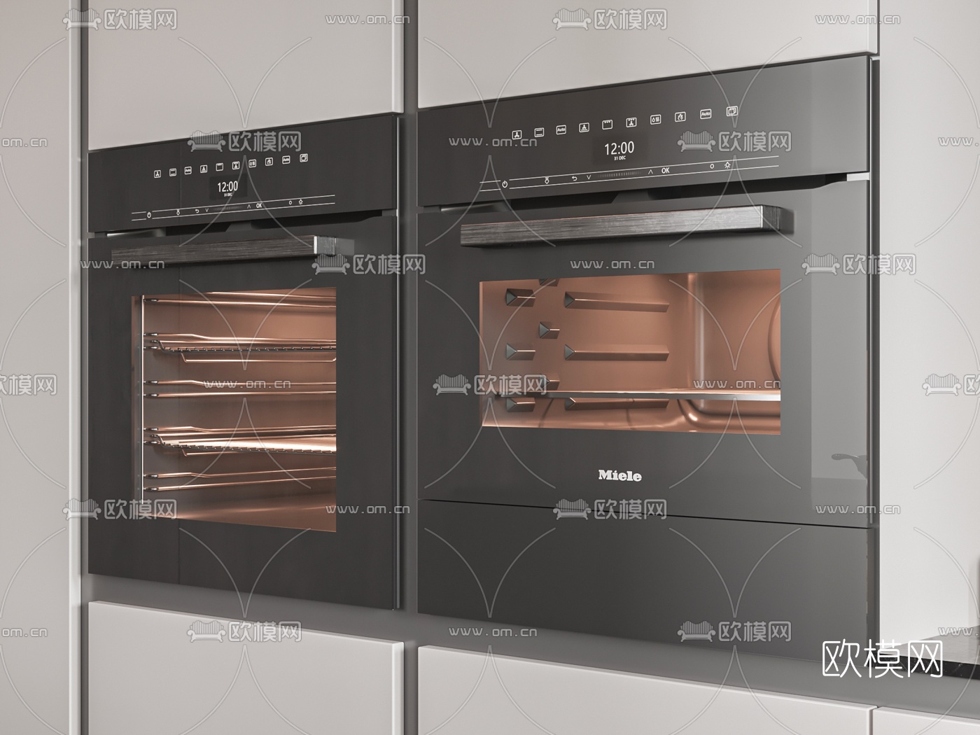 现代智能厨房中岛台3d模型