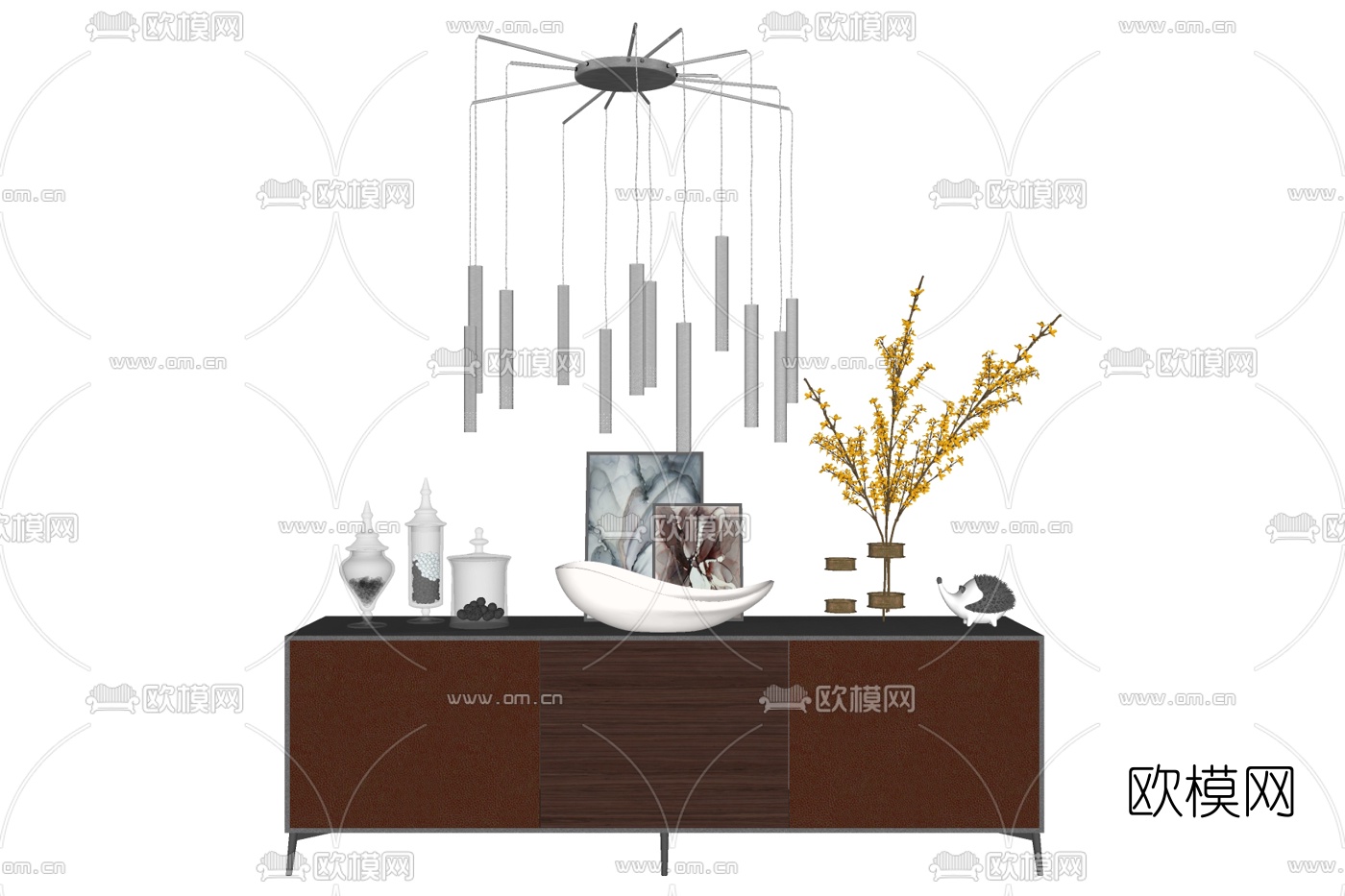 现代浴室洗手台su模型