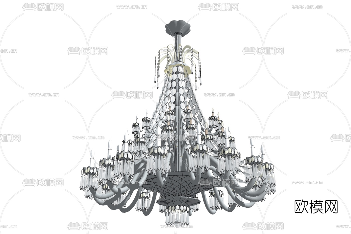 欧式水晶吊灯免费su模型下载