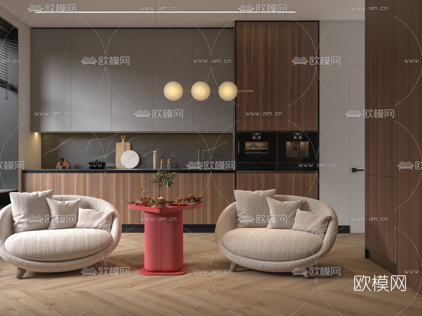 现代休闲沙发3d模型