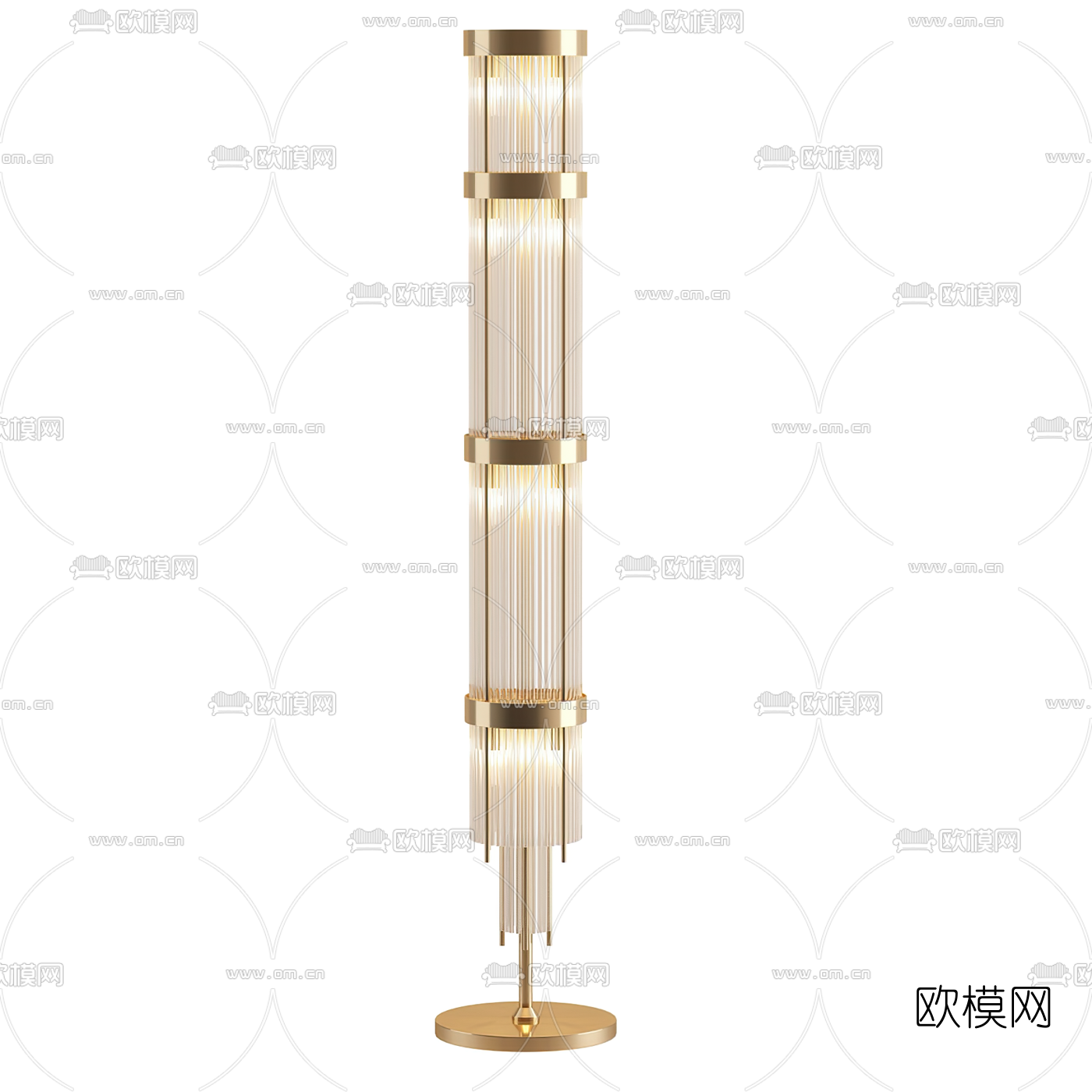现代轻奢金属落地灯3d模型