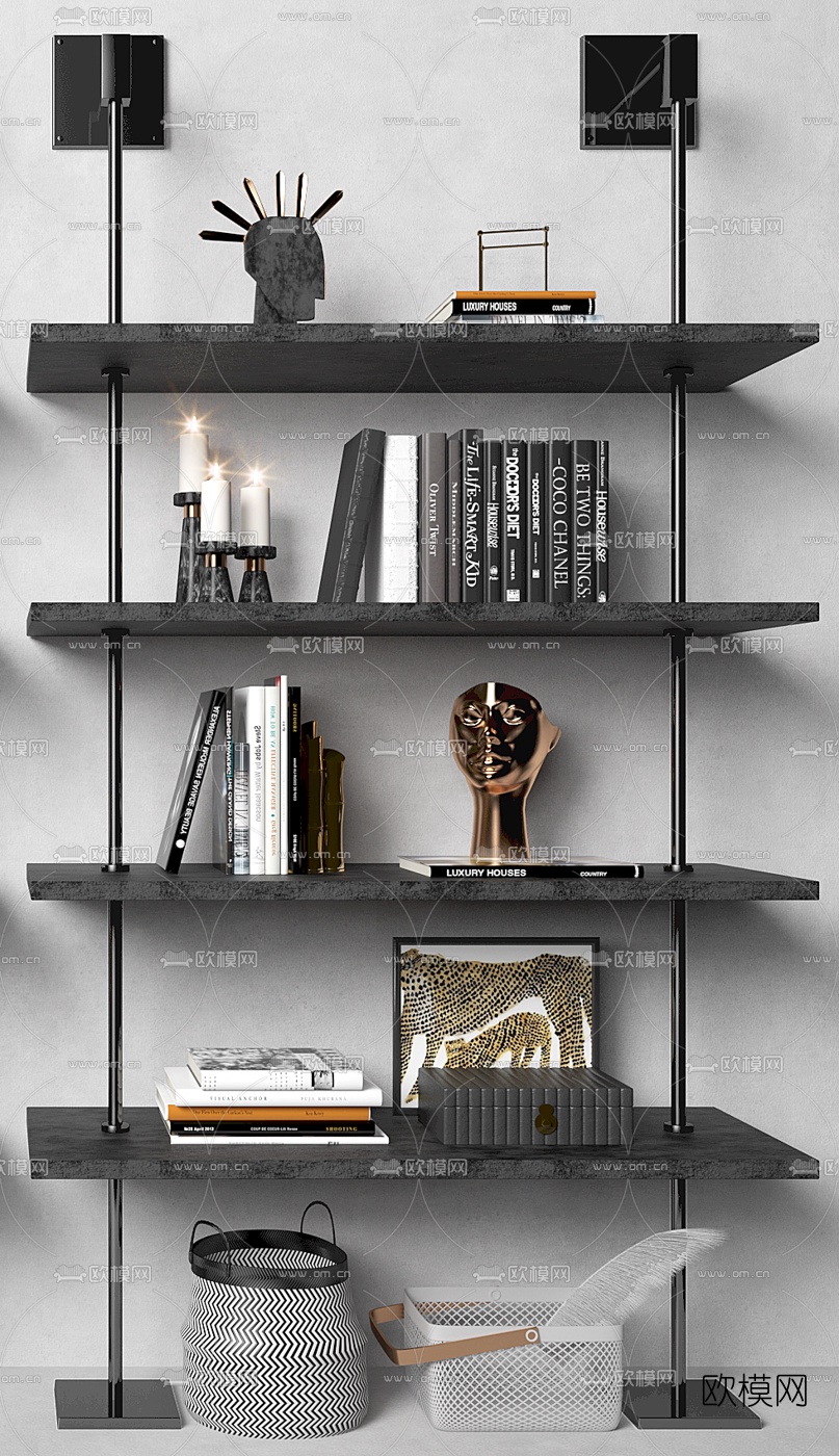 北欧花瓶摆件装饰架3d模型下载（渲染图2）