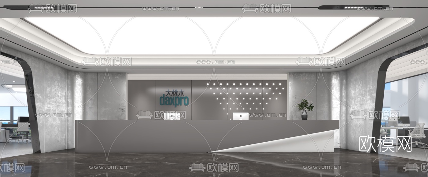 后现代简约办公室3d模型下载（渲染图10）