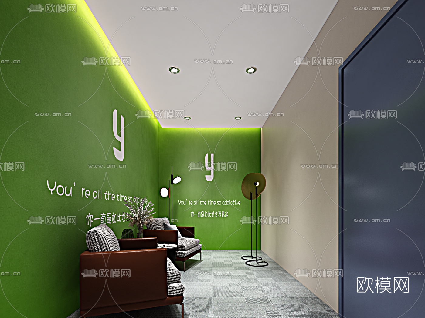 现代网红直播间免费3d模型下载