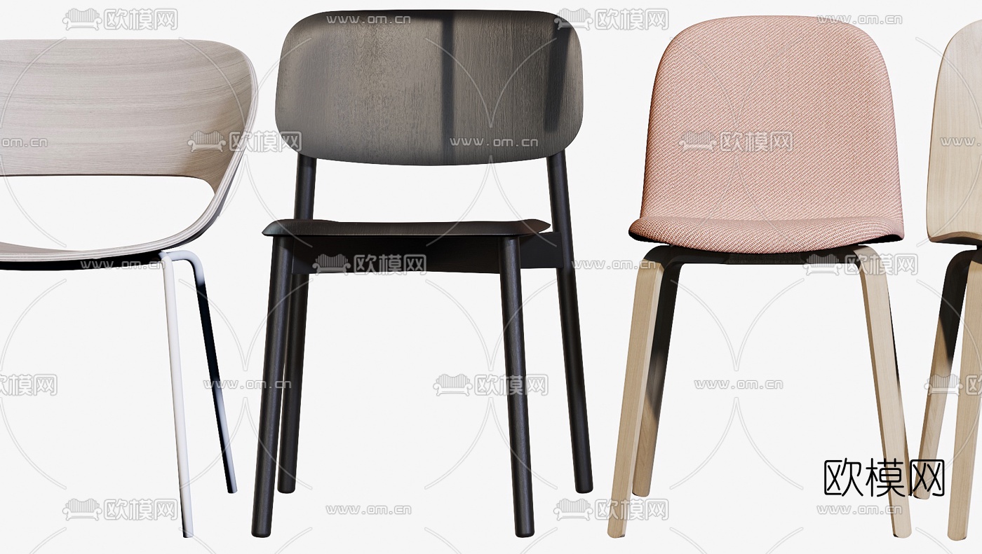 北欧休闲椅餐椅单椅3d模型下载（渲染图8）