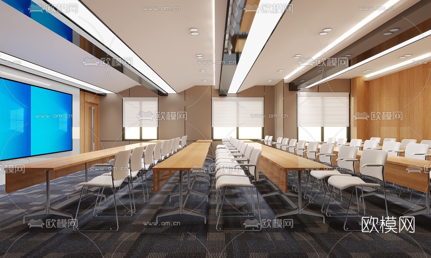 现代学术报告厅免费3d模型下载（渲染图1）