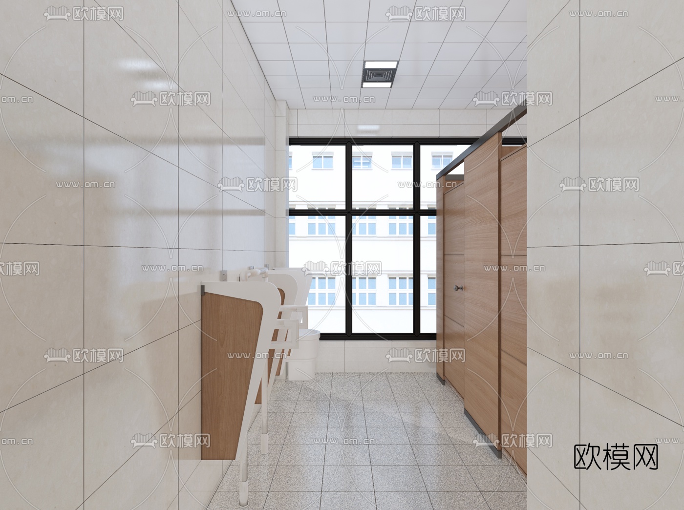 现代公共卫生间免费3d模型下载