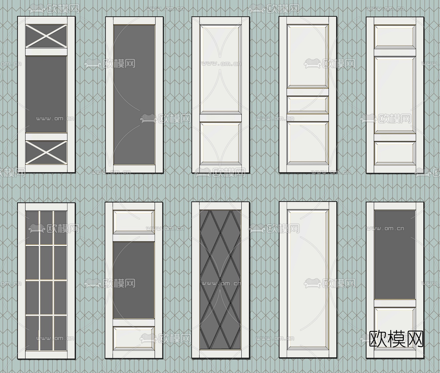 简欧单开门组合su模型下载