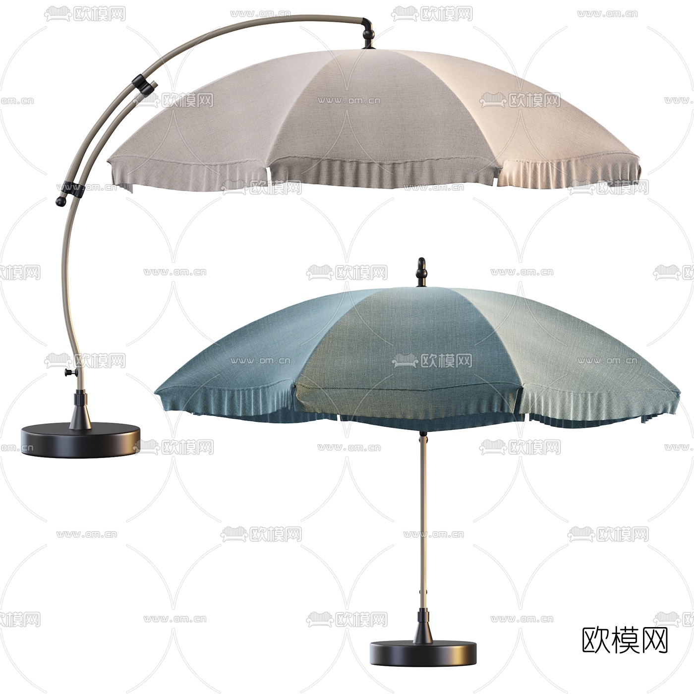 现代布艺遮阳伞3d模型