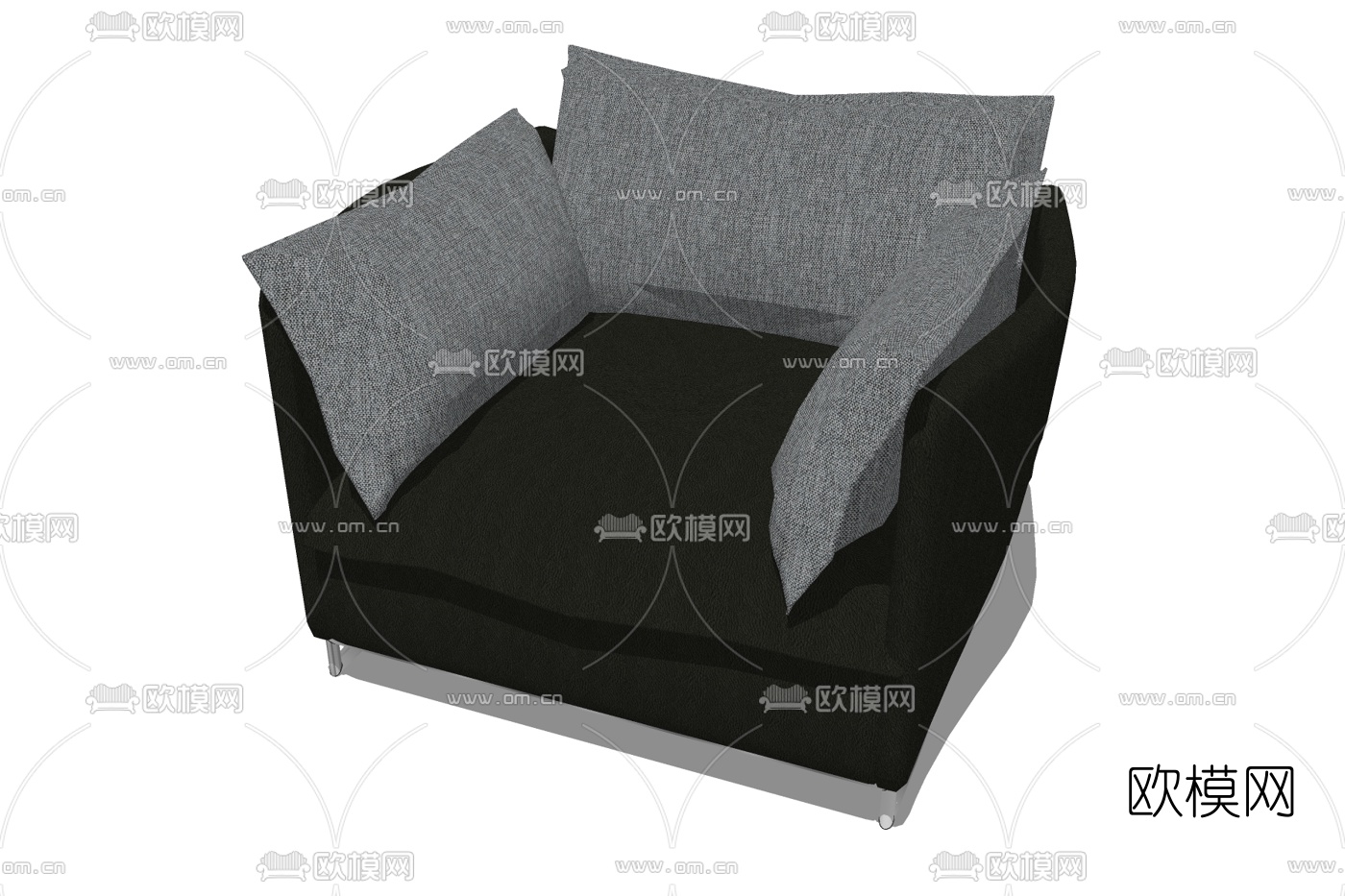 现代布艺单椅免费su模型下载