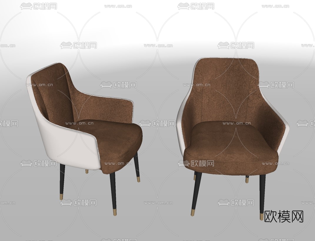现代餐椅单椅su模型下载（渲染图2）