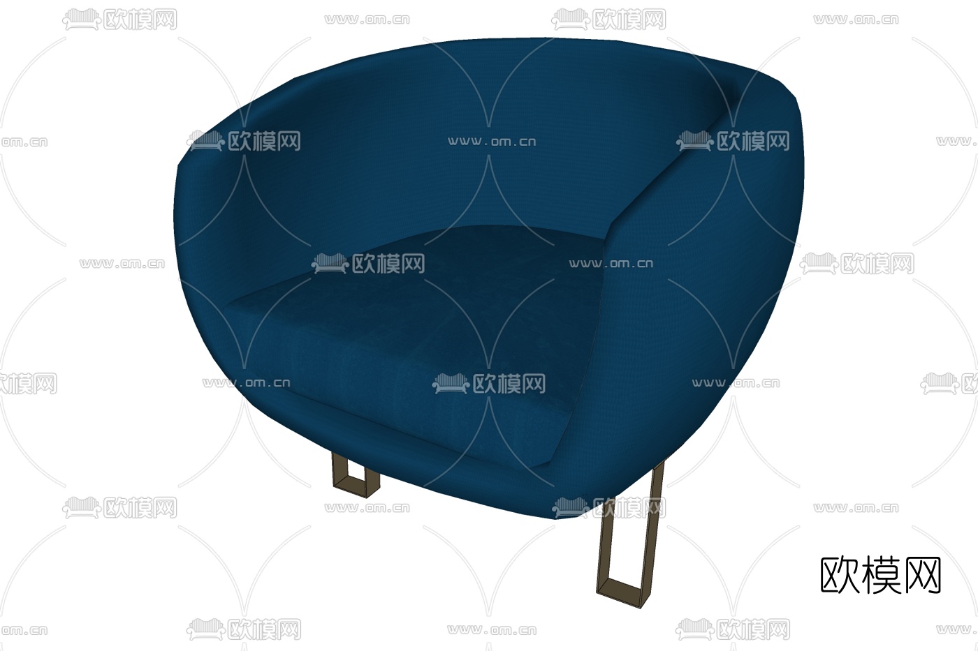 现代布艺单人沙发su模型下载