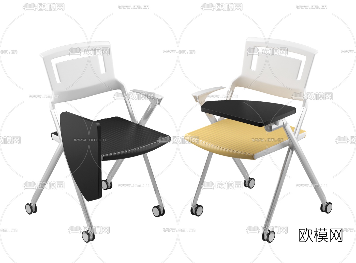 现代培训办公椅3d模型下载