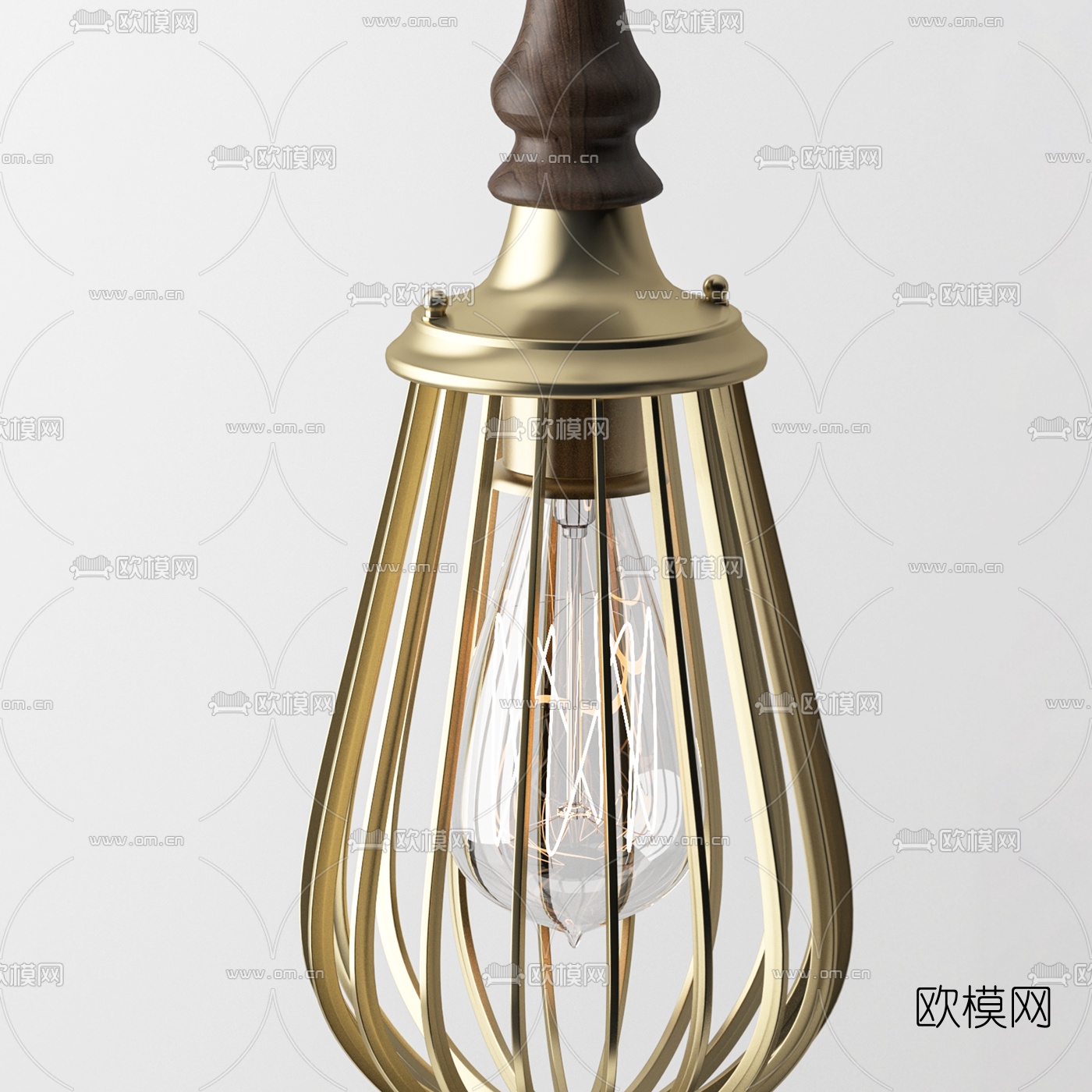 现代复古金属吊灯3d模型