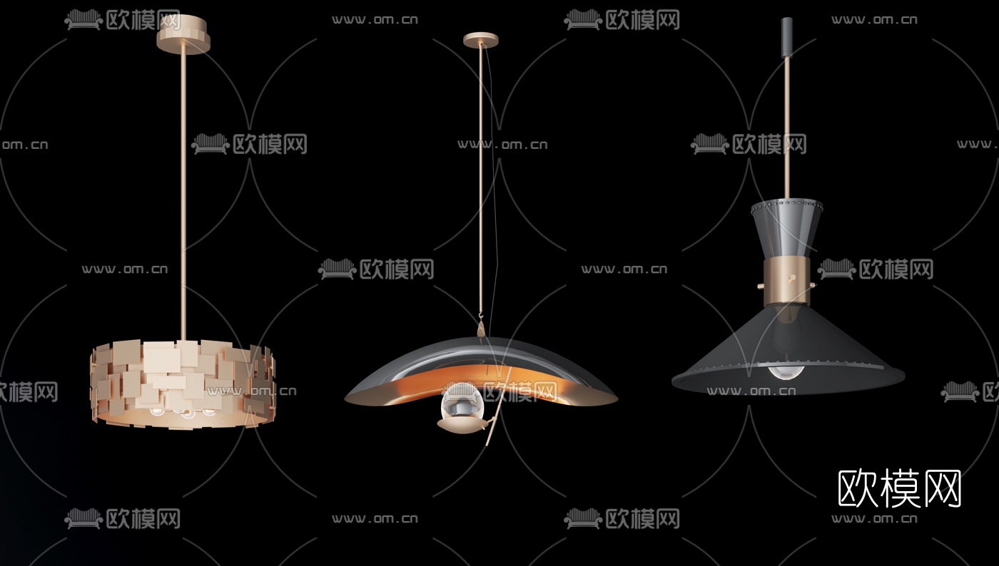 现代简约吊灯3d模型