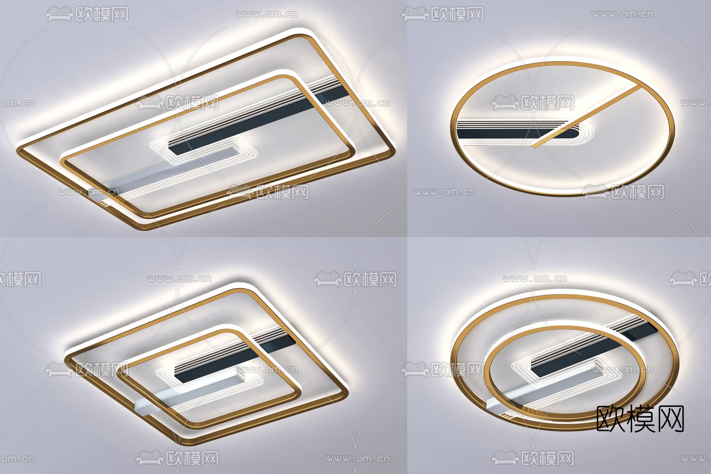 现代金属吸顶灯3d模型