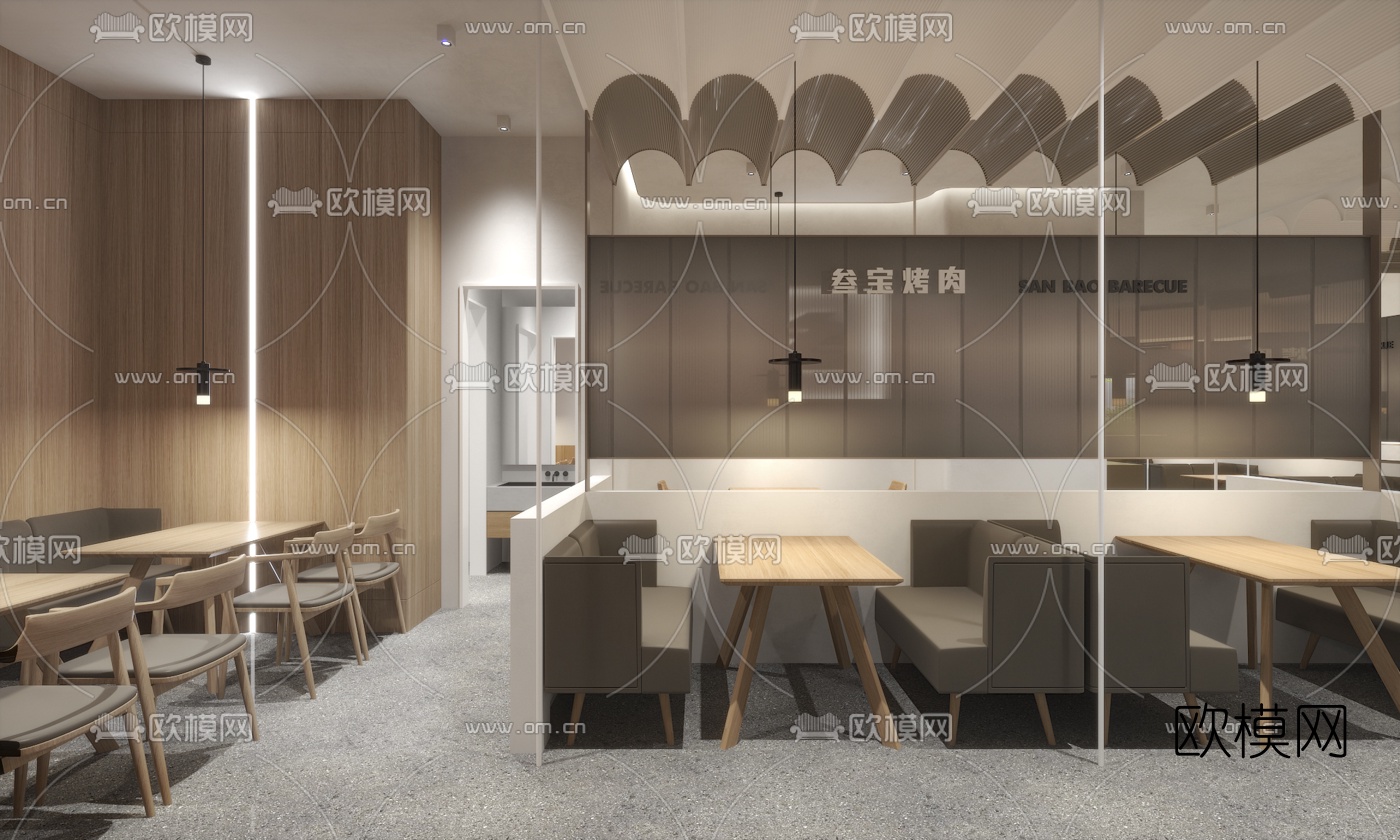 北欧烤肉店3d模型