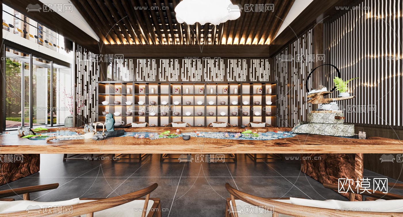 新中式茶室vr全景3d模型