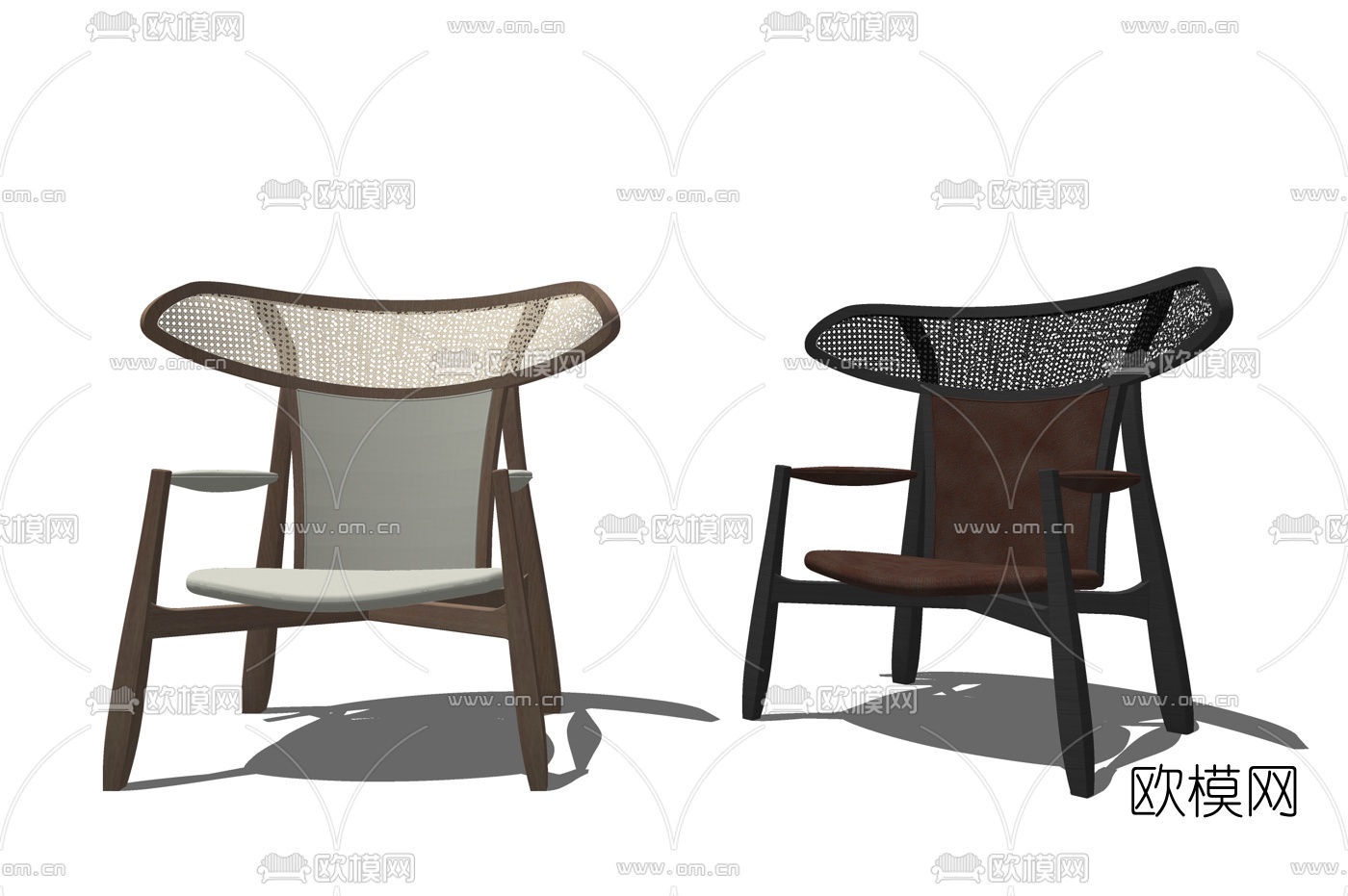 现代布艺休闲椅su模型
