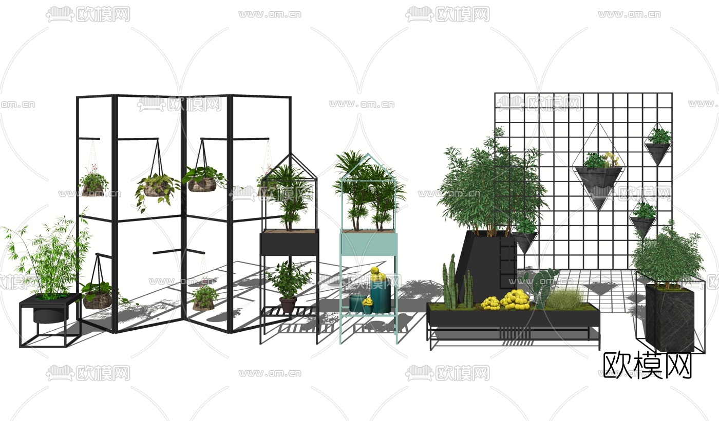 现代花架su模型下载（渲染图3）