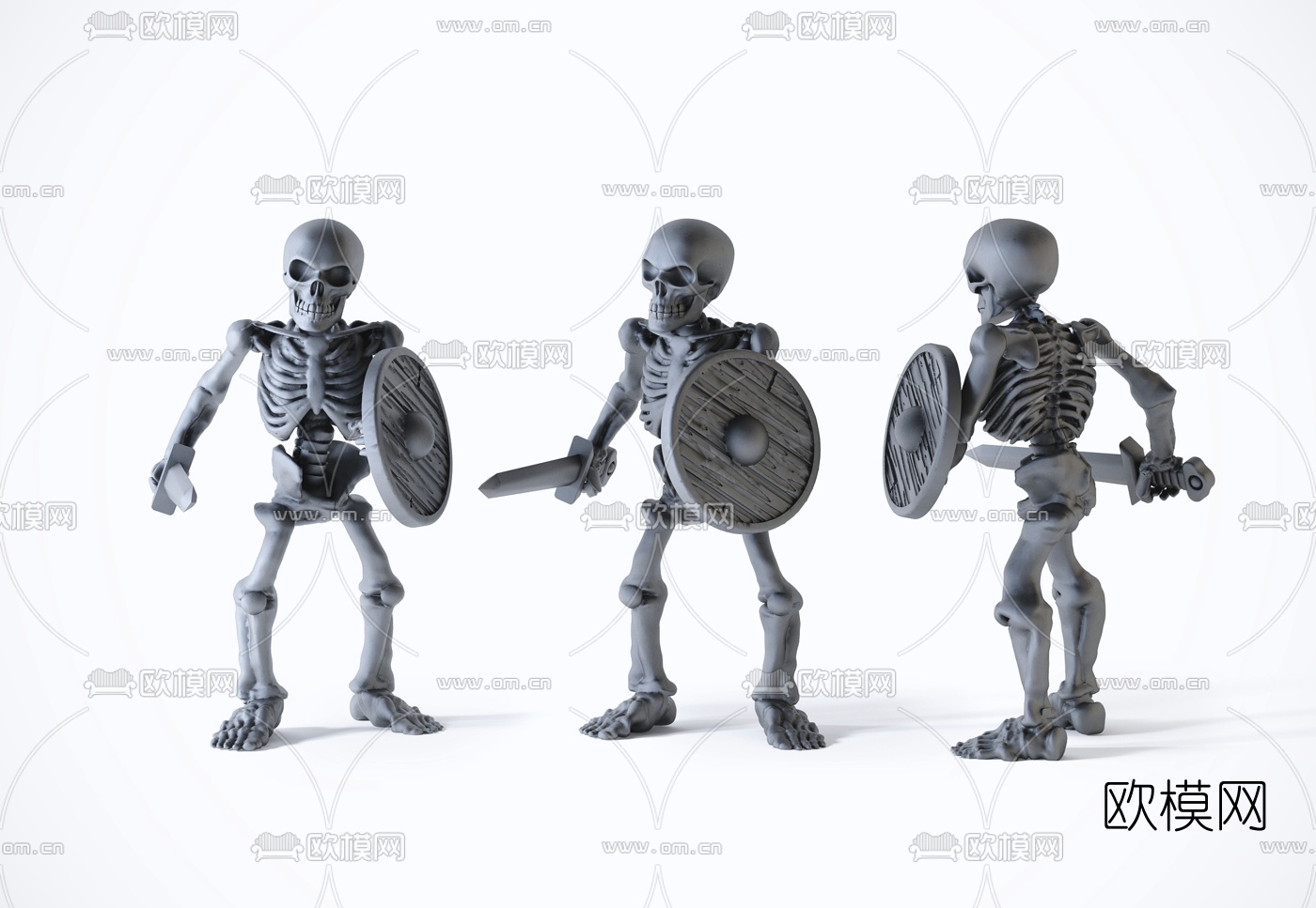 现代骷髅士兵手办3d模型下载