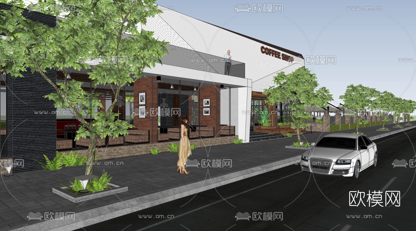 日式料理店su模型