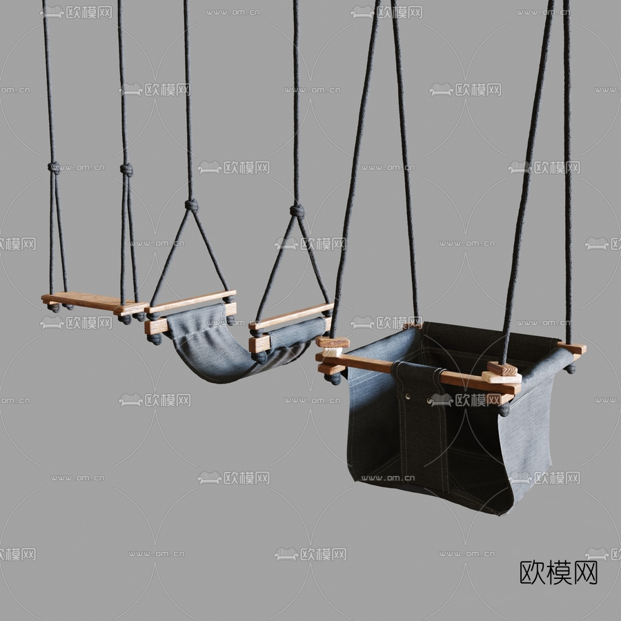 现代秋千吊椅3d模型