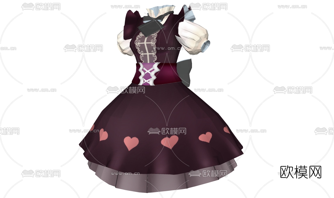 欧式哥特长裙免费su模型下载