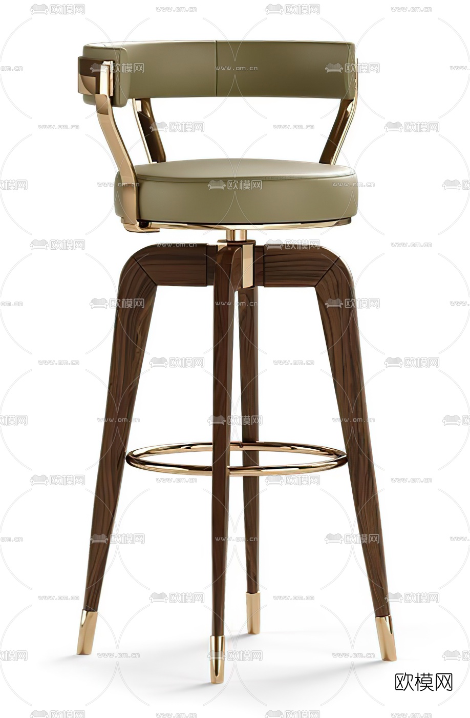现代轻奢吧台椅3d模型下载（渲染图1）