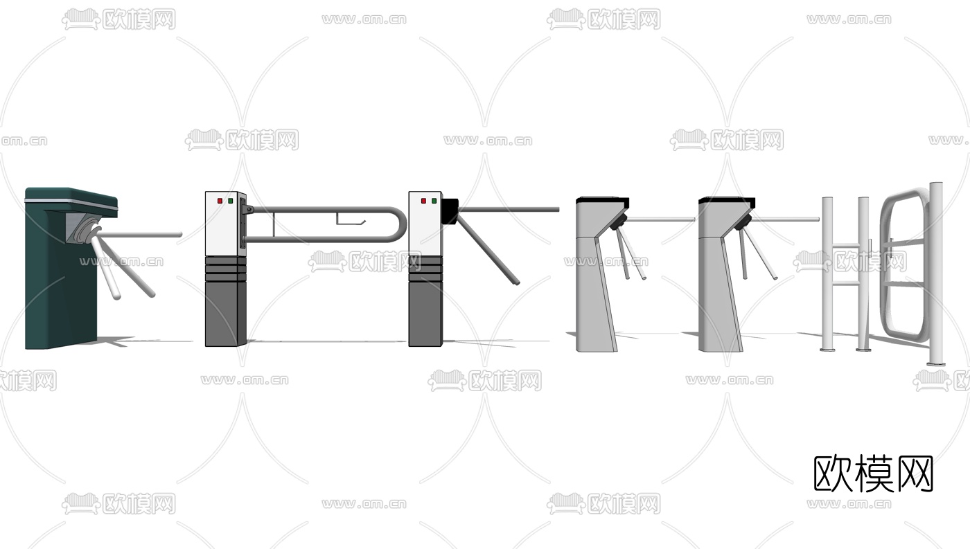 现代人行道闸su模型下载