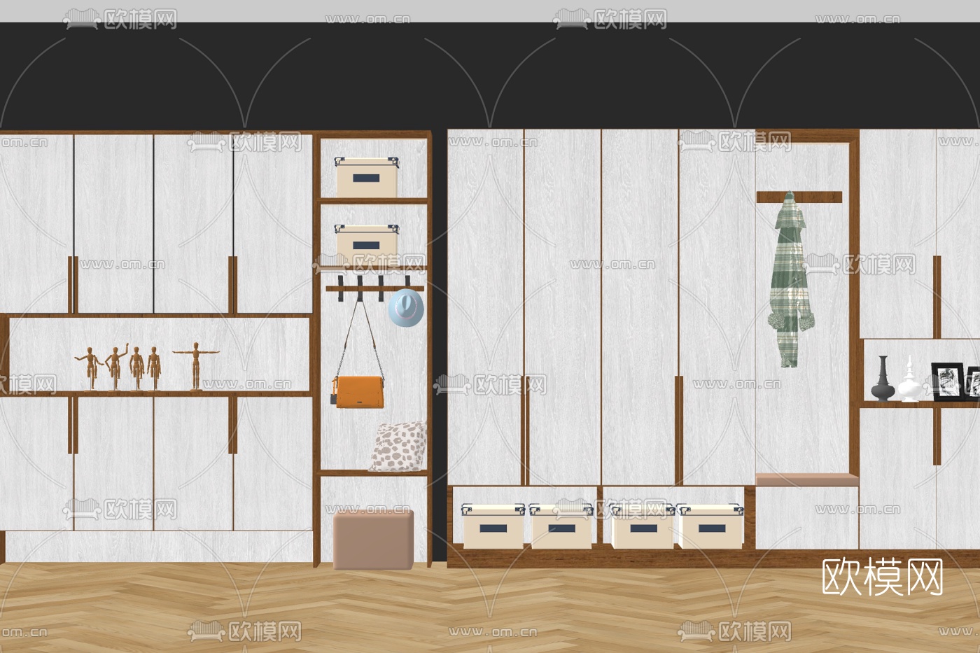 现代玄关鞋柜su模型下载