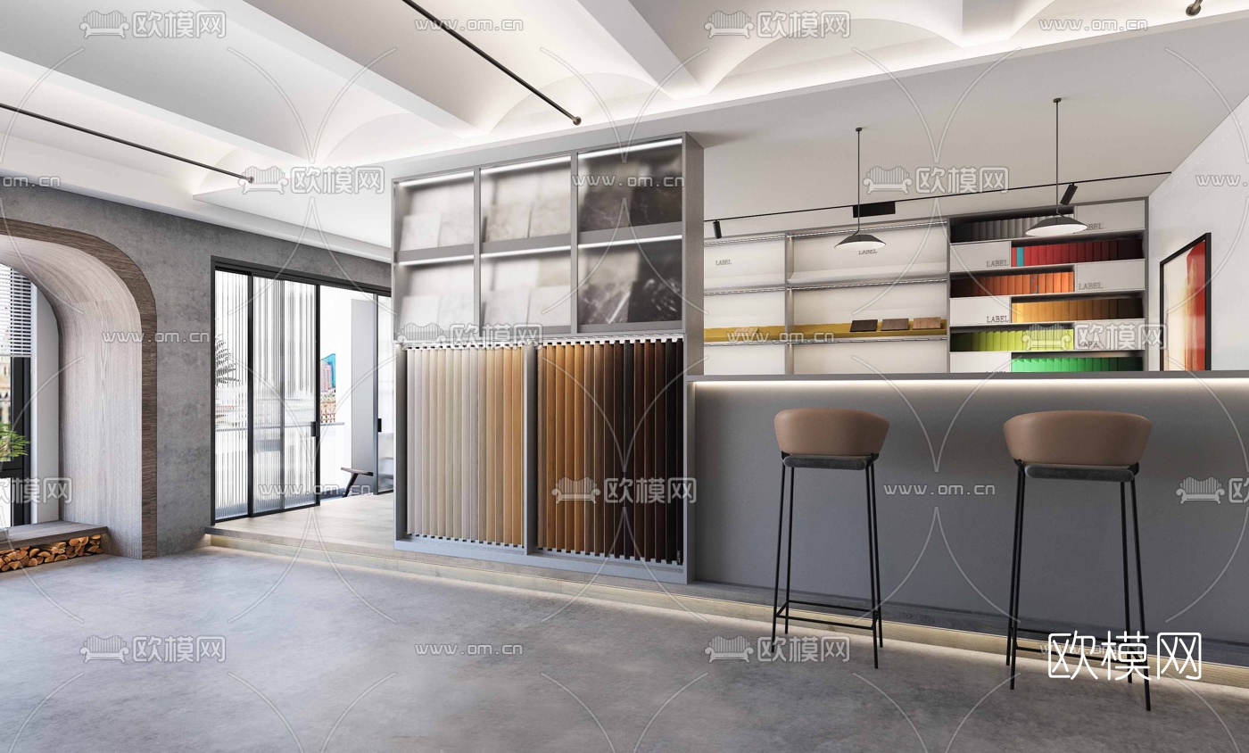 现代极简装饰公司3d模型下载（渲染图4）